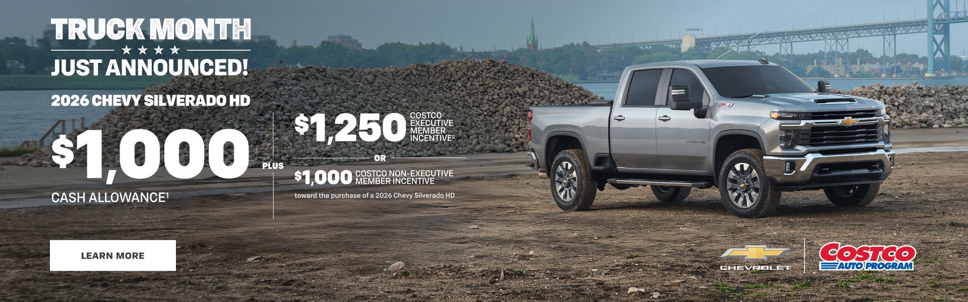 2026 Chevy Silverado HD. $1,000 Cash Allowance +$1,250 COSTCO EXECUTIVE MEMBER INCENTIVE OR $1,00...